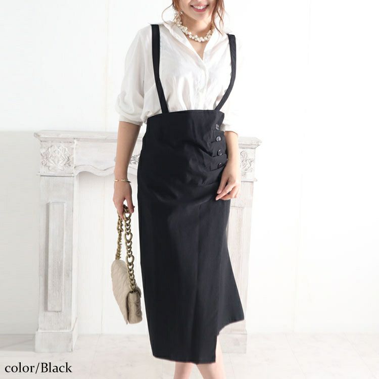 大きいサイズ レディース 2wayハイウエストギャザータイトスカート　jp397