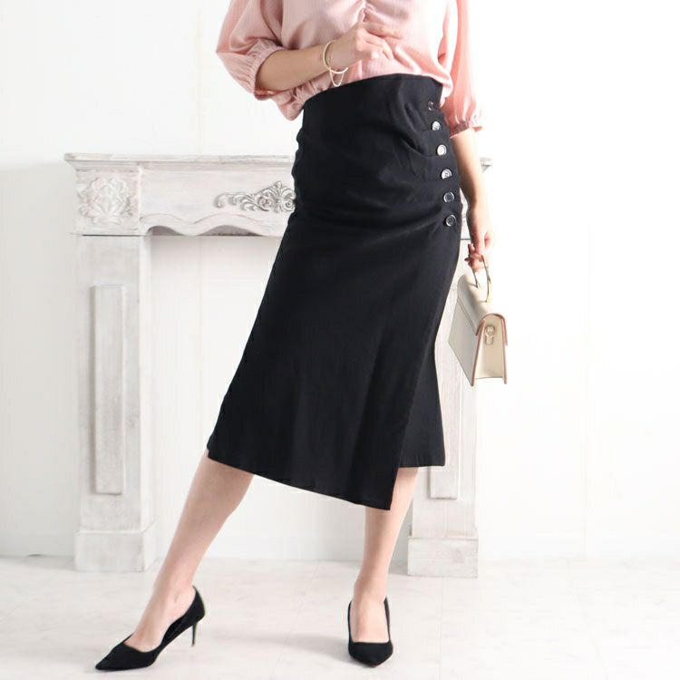 大きいサイズ レディース 2wayハイウエストギャザータイトスカート　jp397