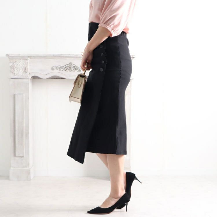 大きいサイズ レディース 2wayハイウエストギャザータイトスカート　jp397