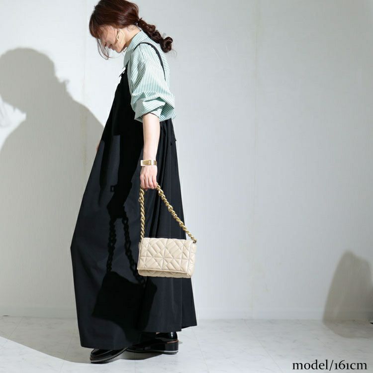 大きいサイズ レディース ロング丈エプロンワンピース　nw-22010