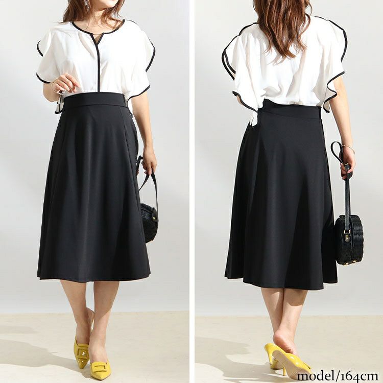 大きいサイズ レディース カットツイルフレアスカート　mncut-122272