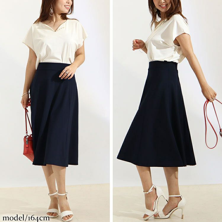 大きいサイズ レディース カットツイルフレアスカート　mncut-122272