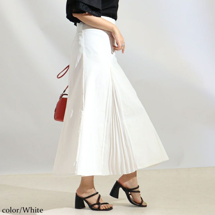 大きいサイズ レディース プリーツ切替えマーメイドスカート　fem-265