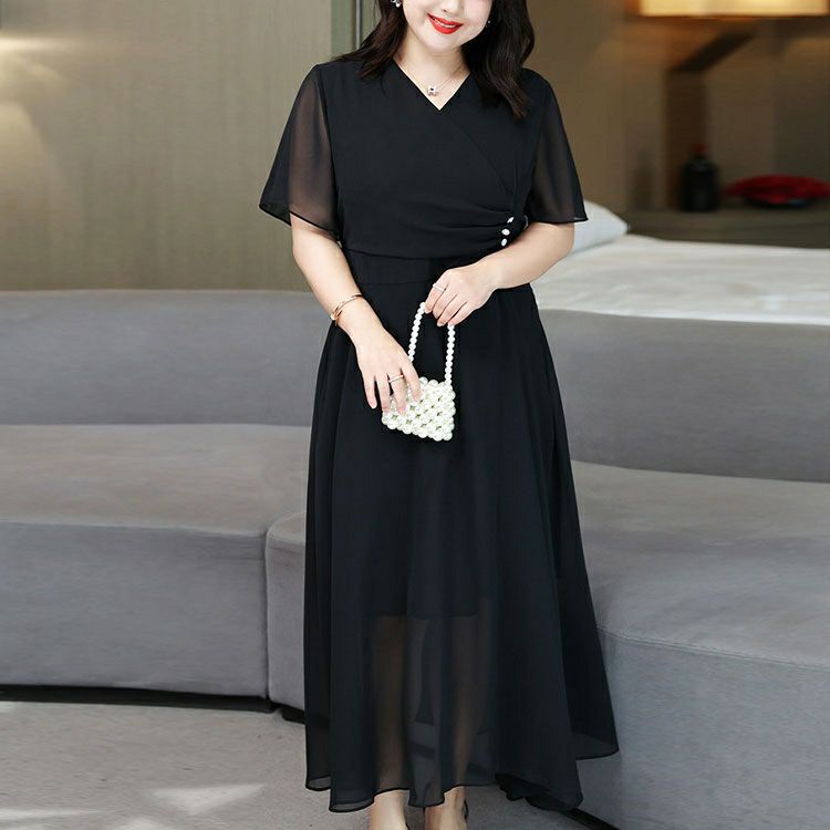 大きいサイズ レディース ビジュボタンドレスワンピース　goldy-1010