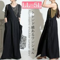 大きいサイズ レディース アシメサロペットワンピース　sw-0456