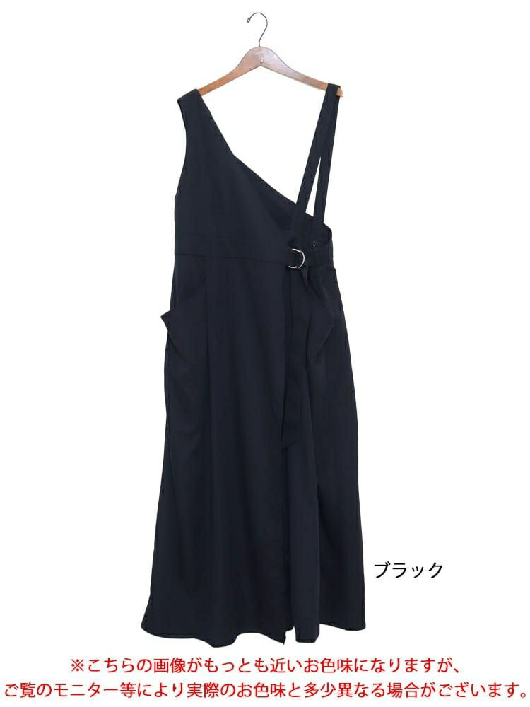 大きいサイズ レディース アシメサロペットワンピース　sw-0456