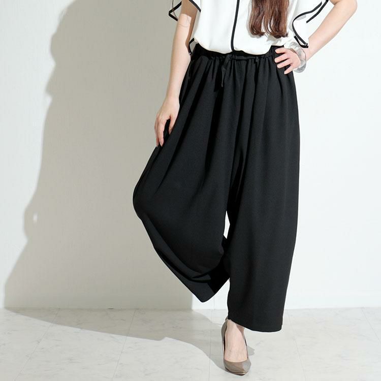 大きいサイズ レディース バルーンパンツ　nw-22014 【メール便可】 ブラック