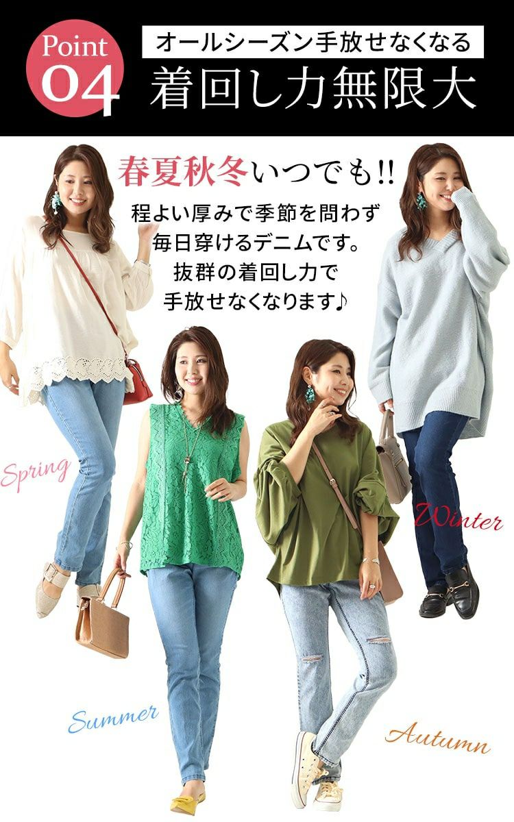 大きいサイズ レディース ストレッチスキニーデニム　tkb-0005