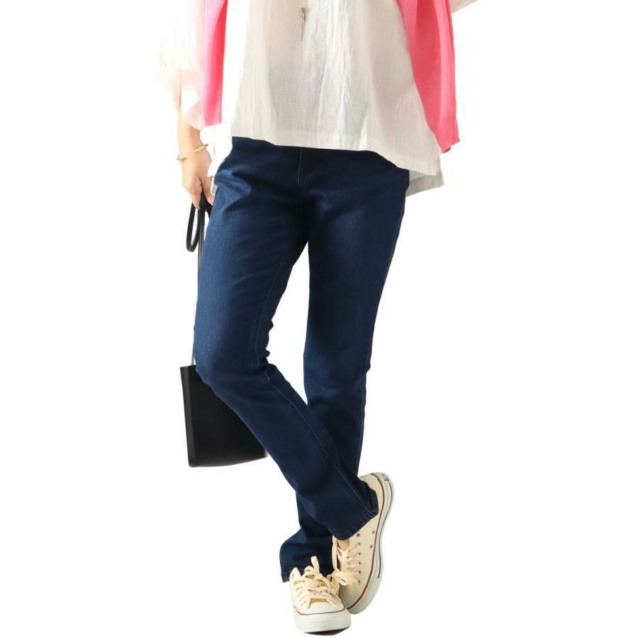 大きいサイズ レディース ストレッチスキニーデニム　tkb-0005 ネイビー