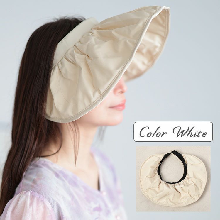 大きいサイズ レディース UVカット95％日焼け止めサンバイザー　goldy-1096