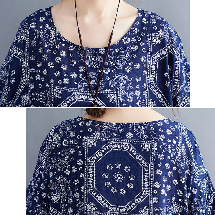 大きいサイズ レディース エスニック柄コットンワンピース　goldy-1024 【メール便可】