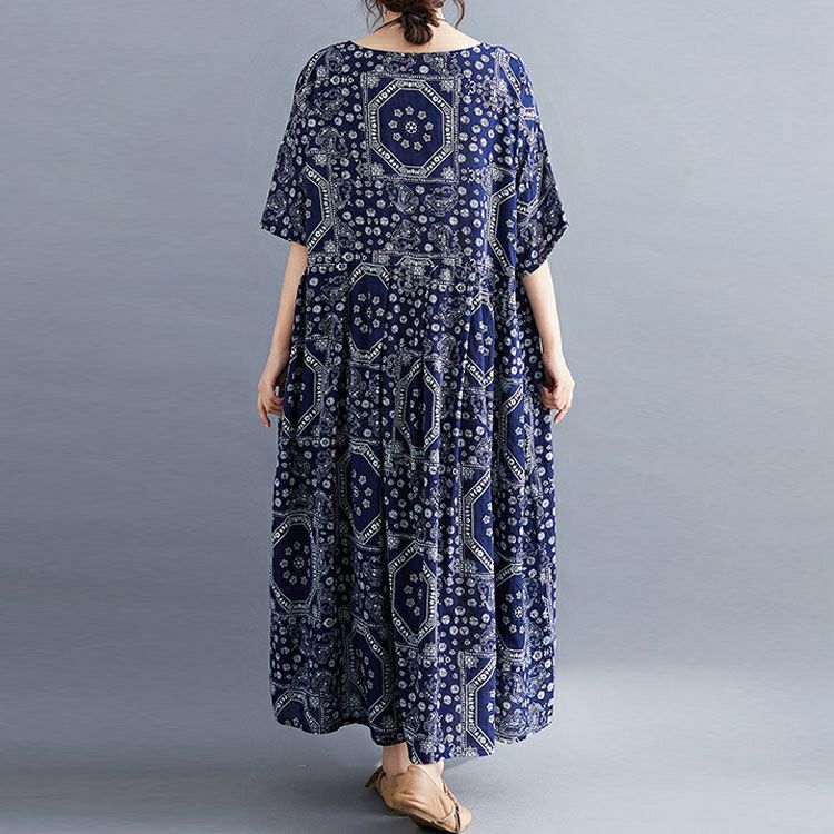 大きいサイズ レディース エスニック柄コットンワンピース　goldy-1024 【メール便可】