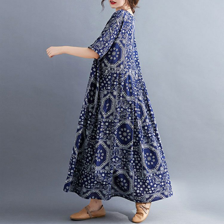 大きいサイズ レディース エスニック柄コットンワンピース　goldy-1024 【メール便可】