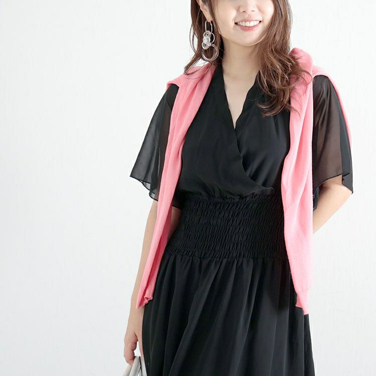 大きいサイズ レディース バックリボンカシュクールワンピース　jp412