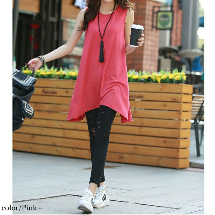 大きいサイズ レディース Aラインタンクトップ　goldy-1087 【メール便可】