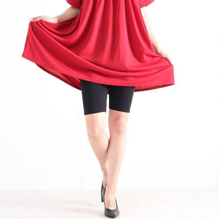 大きいサイズ レディース 股ずれ防止5分丈レギンス 通年用 goldy-1077 【メール便可】