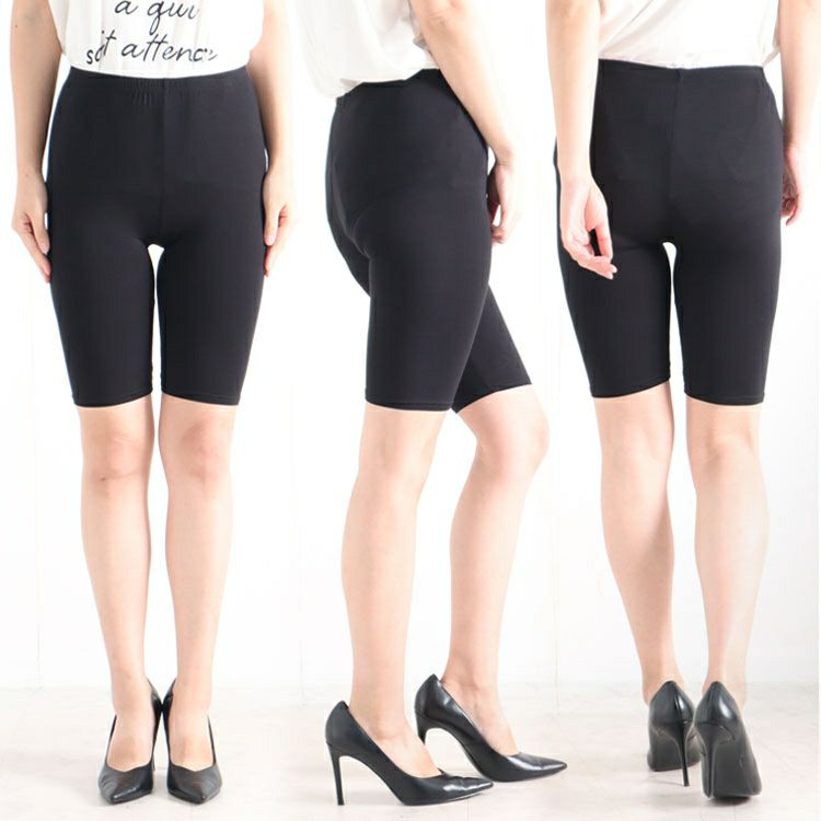 大きいサイズ レディース 股ずれ防止5分丈レギンス 通年用 goldy-1077 【メール便可】