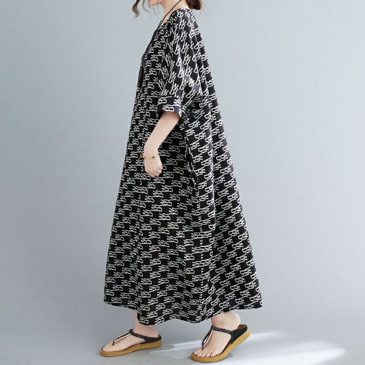 大きいサイズ レディース モノグラムコットンワンピース　goldy-1068 【メール便可】