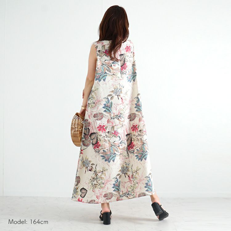 大きいサイズ レディース リゾートフラワーコットンワンピース　goldy-1047 【メール便可】