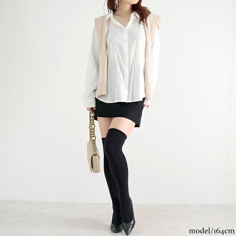 大きいサイズ レディース 通年用ニーハイソックス　goldy-1083 【メール便可】