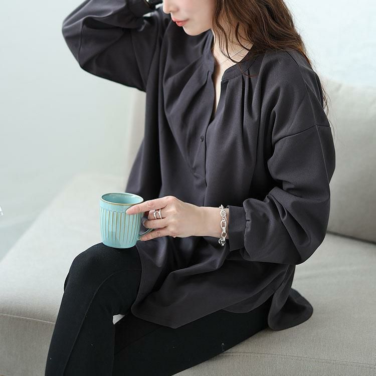 大きいサイズ レディース シワになりにくいブラウス　cast-5526013 【メール便可】 グレー