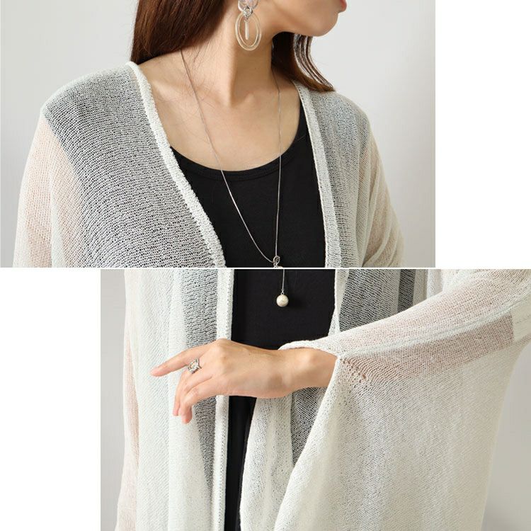 大きいサイズ レディース ストール風ロングカーディガン　jp422