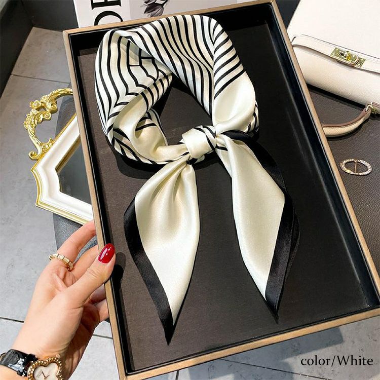 大きいサイズ レディース シルク調柄スカーフ　goldy-1092　【メール便可】