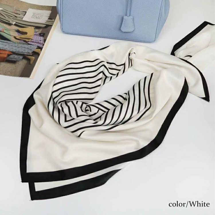 大きいサイズ レディース シルク調柄スカーフ　goldy-1092　【メール便可】