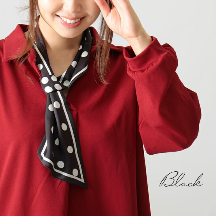 大きいサイズ レディース 通し穴付きシルク調スカーフ　goldy-1091 【メール便可】