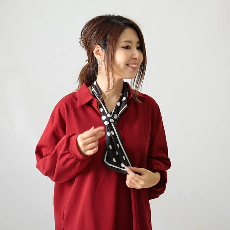 大きいサイズ レディース 通し穴付きシルク調スカーフ　goldy-1091 【メール便可】