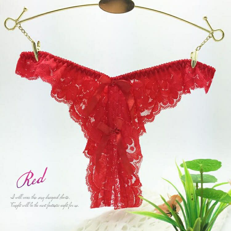 大きいサイズ レディース 股割れTバッグレースパンティ　goldy-1082 【メール便可】