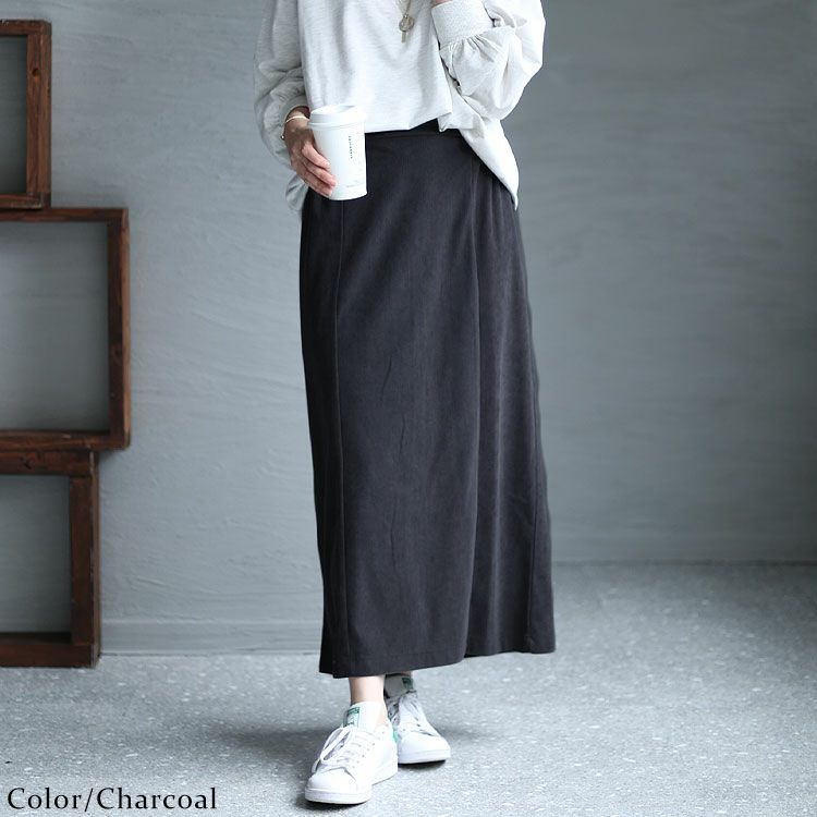 大きいサイズ レディース コーデュロイハイウエストナロースカート　maru-6602