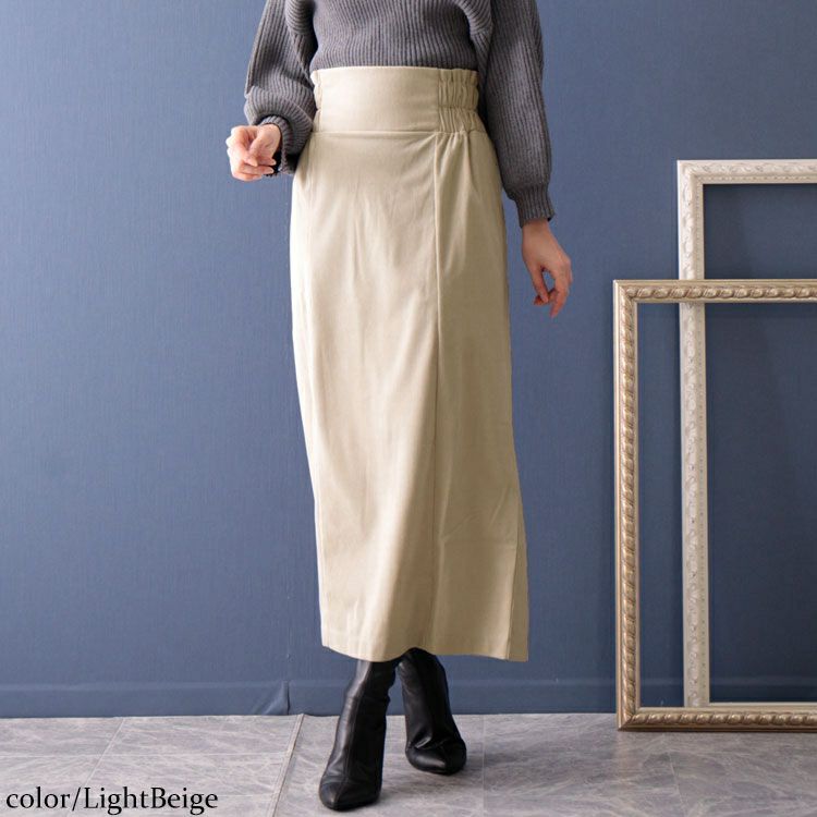 大きいサイズ レディース コーデュロイハイウエストナロースカート　maru-6602