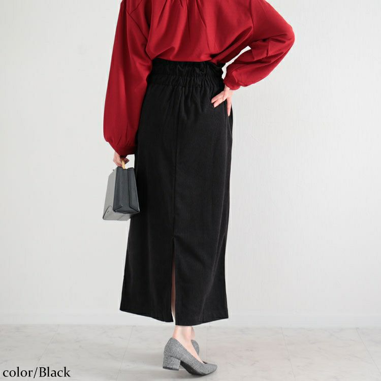 大きいサイズ レディース コーデュロイハイウエストナロースカート　maru-6602