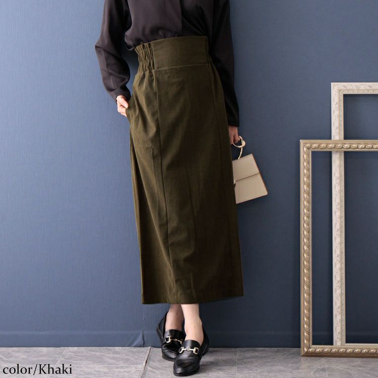 大きいサイズ レディース コーデュロイハイウエストナロースカート　maru-6602