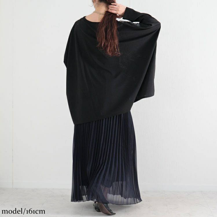 大きいサイズ レディース 柄切替えドルマンプルオーバー　maru-6601 【メール便可】