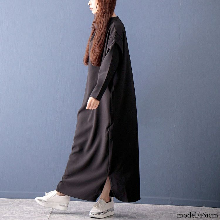 大きいサイズ レディース レイヤード風ロングワンピース　nw-22020