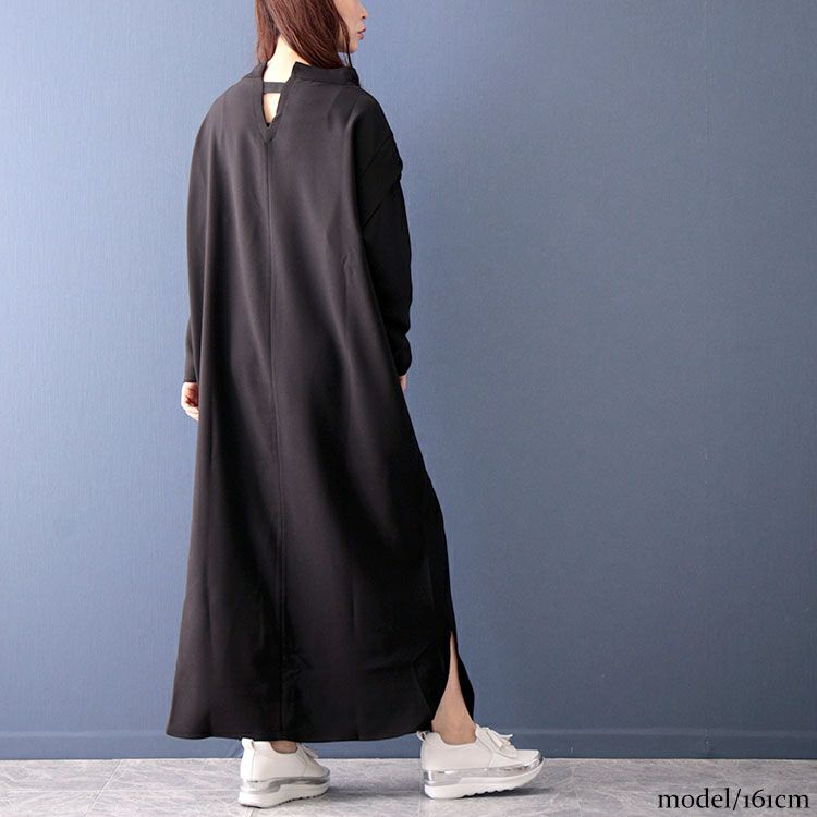 大きいサイズ レディース レイヤード風ロングワンピース　nw-22020