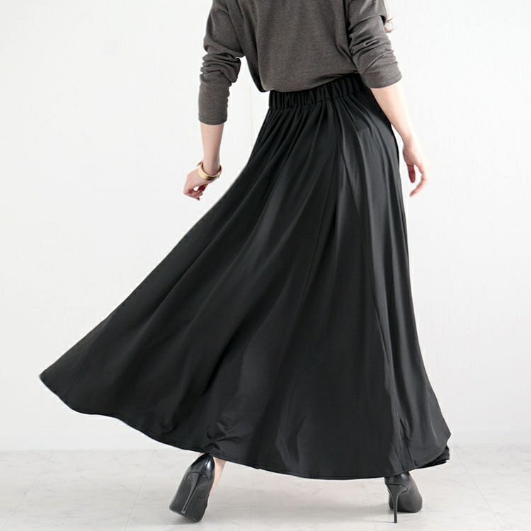 大きいサイズ レディース アンティーク柄切替えロングスカート　nw-22024