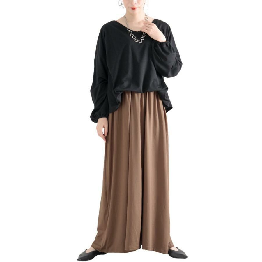 大きいサイズ レディース ドッキングロングワンピース　nw-22022 モカ