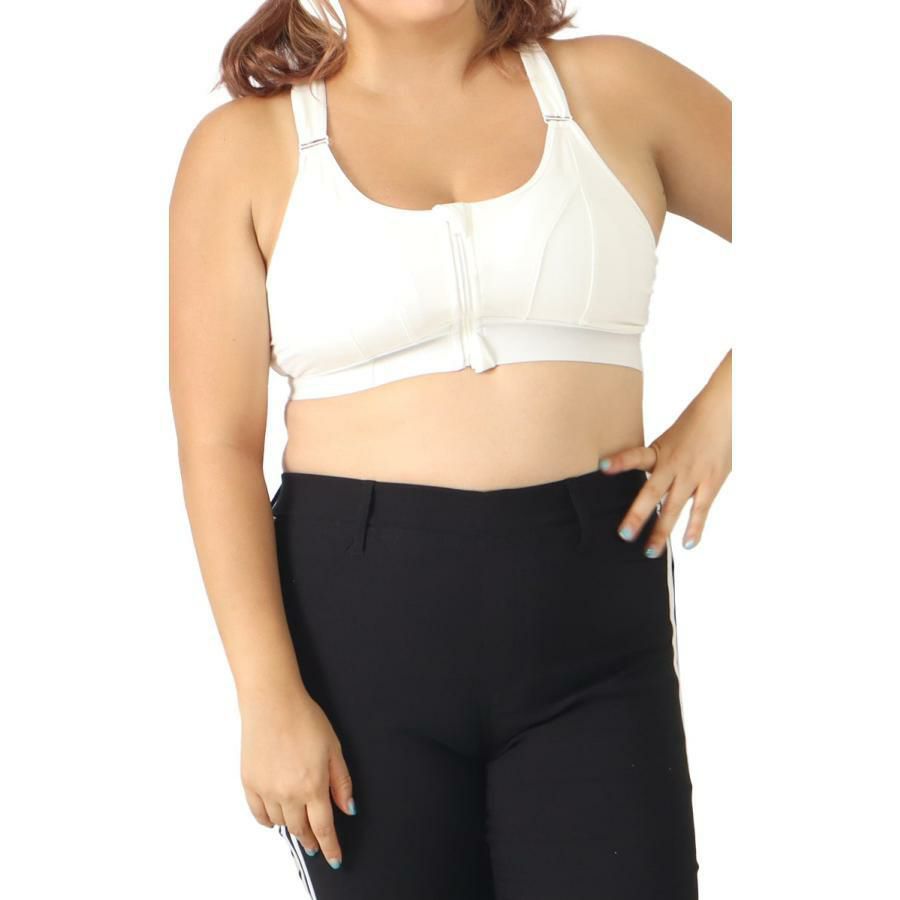 大きいサイズ レディース 前開きスポブラ　goldy-1058 ホワイト