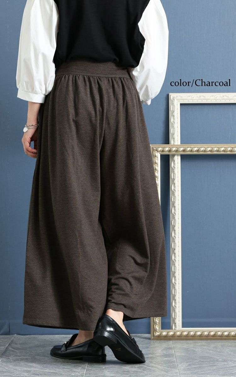 大きいサイズ レディース あったか裏起毛カフェパンツ　sw-0491