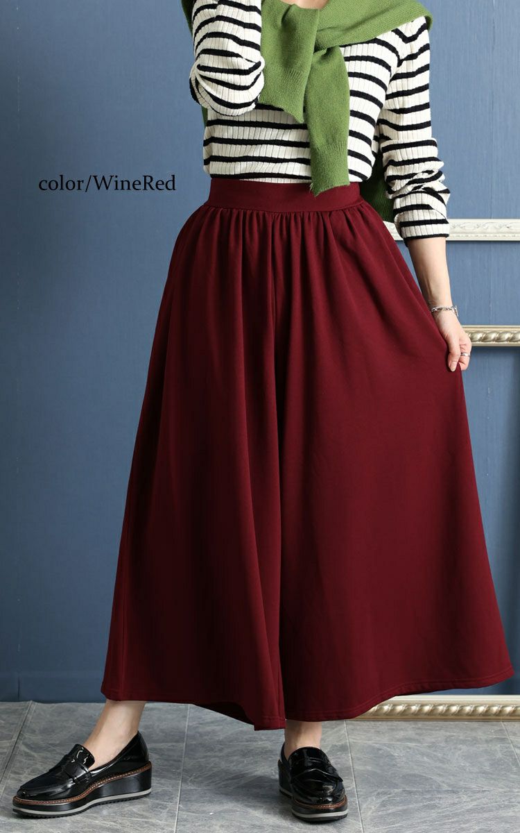 大きいサイズ レディース あったか裏起毛ワイドパンツ　sw-0490