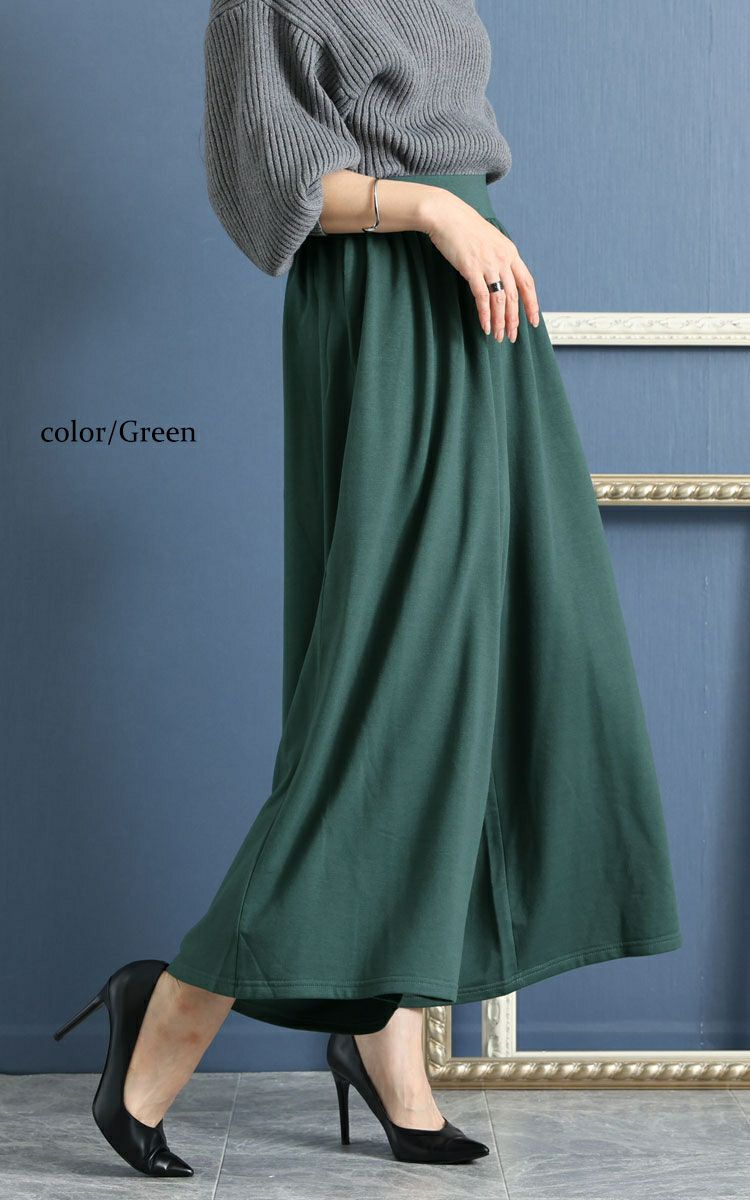 大きいサイズ レディース あったか裏起毛ワイドパンツ　sw-0490