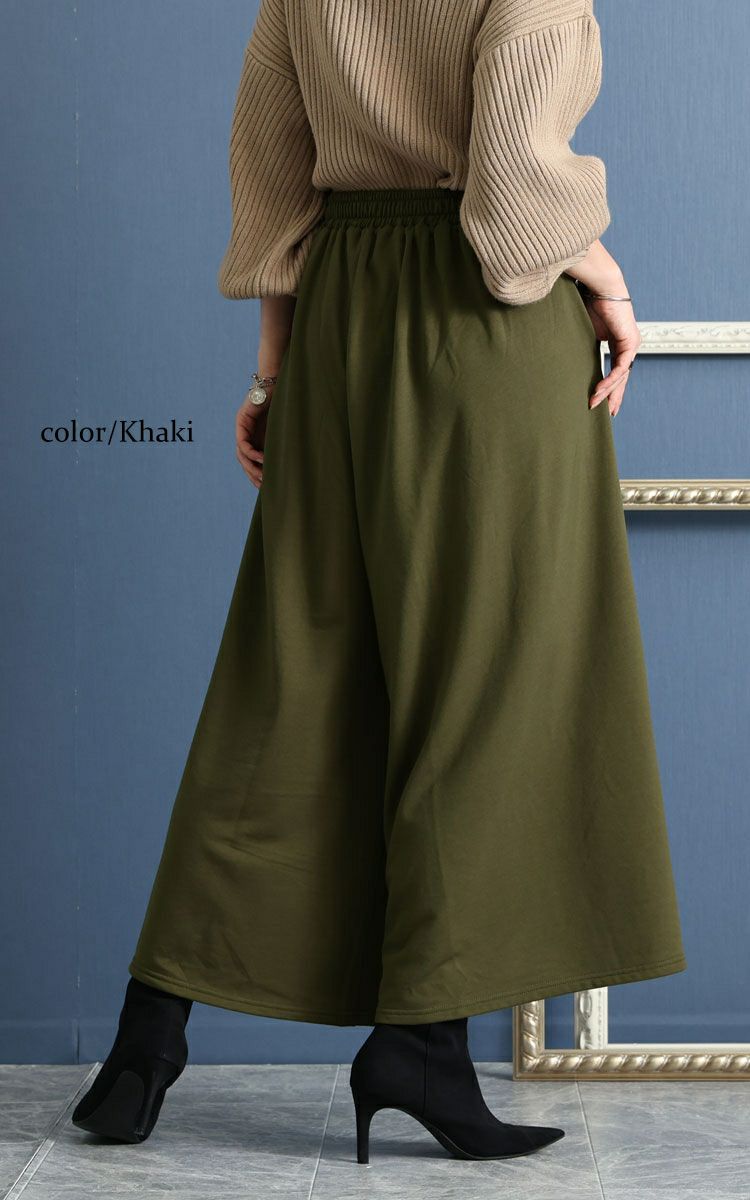 大きいサイズ レディース あったか裏起毛ワイドパンツ　sw-0490