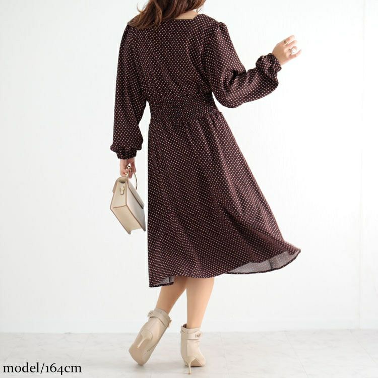 大きいサイズ レディース スクエアネックワンピース　fem-280