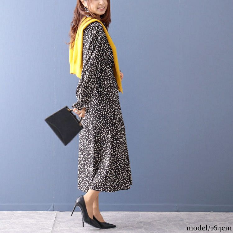 大きいサイズ レディース ボウタイマーメイドワンピース　maru-35979