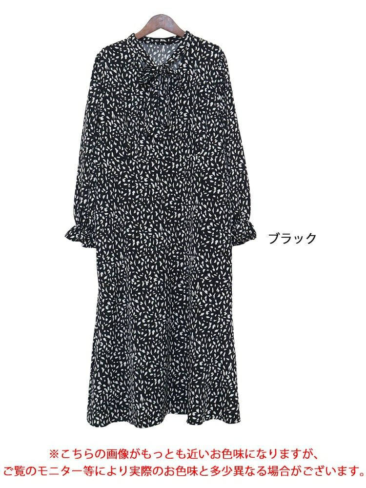 大きいサイズ レディース ボウタイマーメイドワンピース　maru-35979