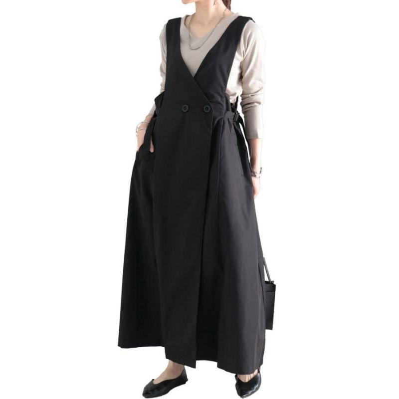 大きいサイズ レディース ジャンパースカート　nw-22030 ブラック