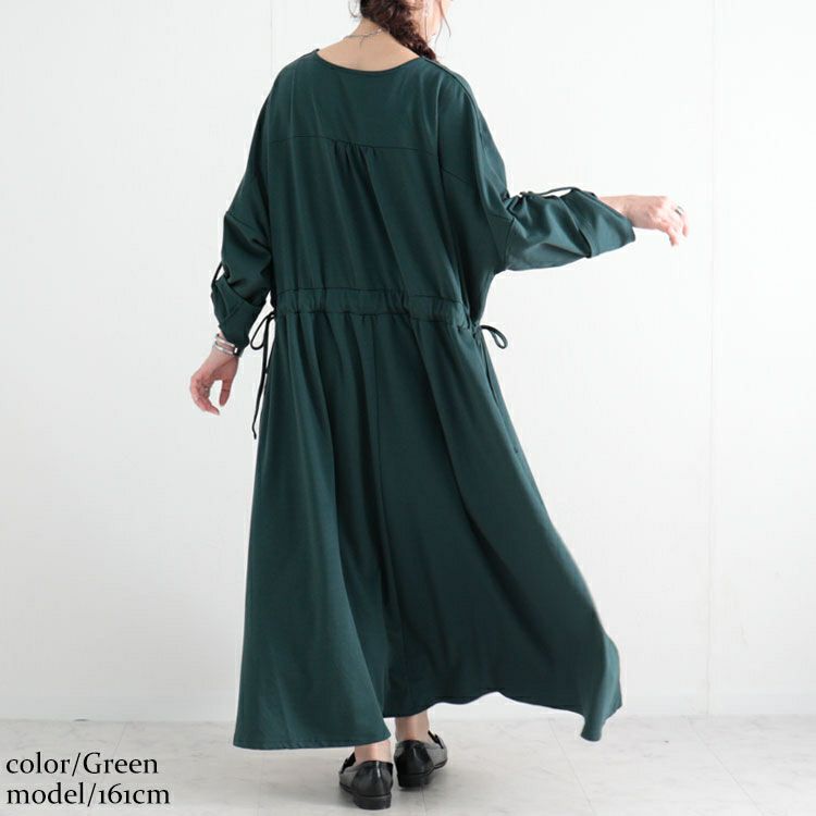 大きいサイズ レディース ウエストドロストワンピース　nw-22029